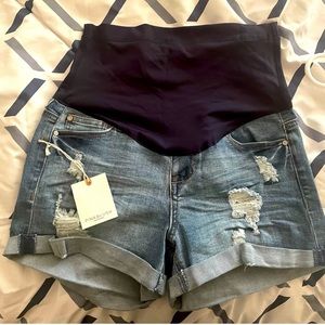 Pink blush jean shorts